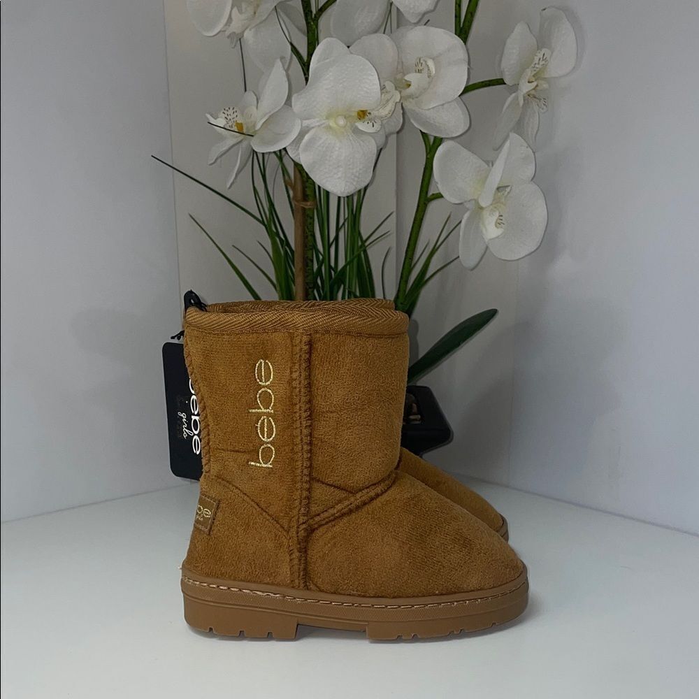 Bebe Camel Suede Ankle Boots